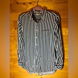 Jane and Delancey Black and White Striped Blouse